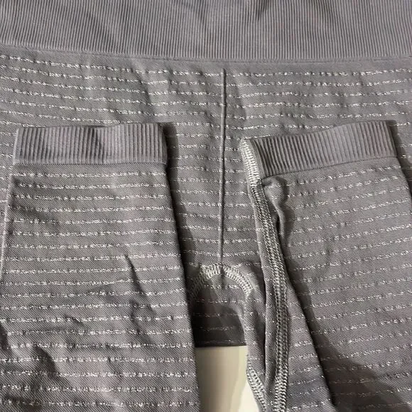 Athleta Shimmer Stripe Tights Cobblestone Gray S - Picture 6 of 6